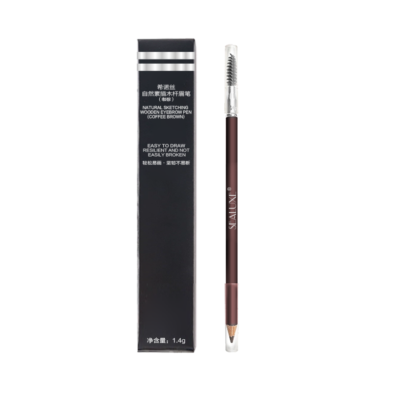 (Кол-во в коробке 144 шт) карандаш для бровей из натурального дерева /коричневый