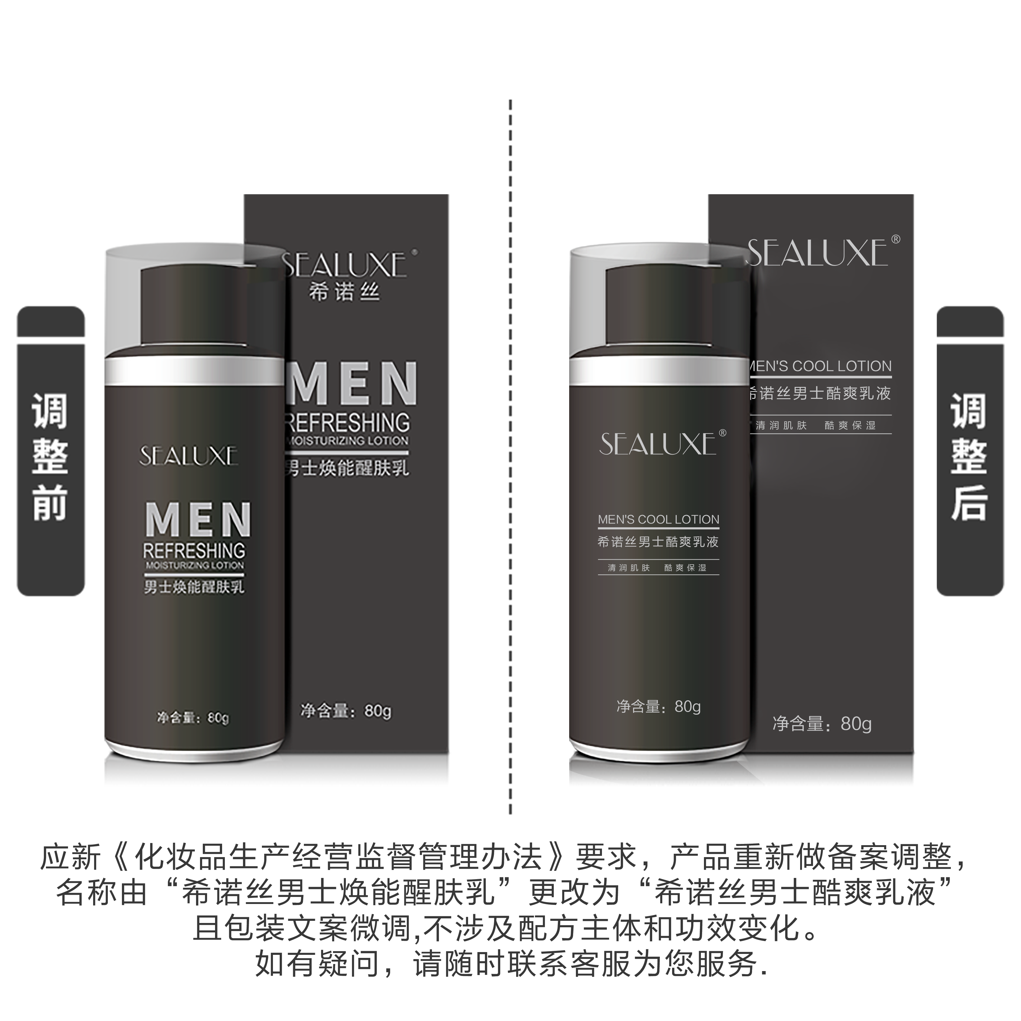 (Кол-во в коробке 20 шт) SEALUXE Охлаждающий лосьон для мужчин 80 г